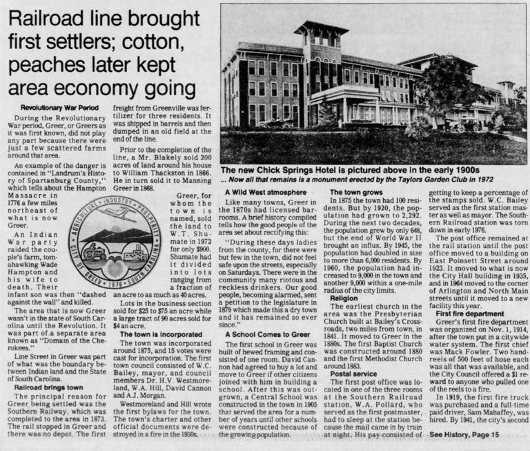 Newspaper article about the Chick Springs gem mine, Greenville News, October 1988