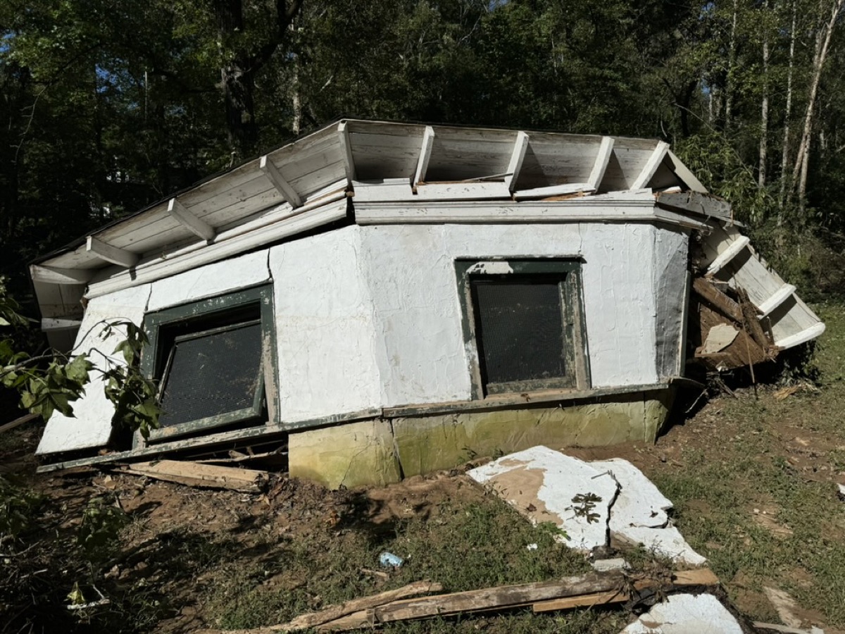 The Chick Springs site immediately after Hurricane Helene