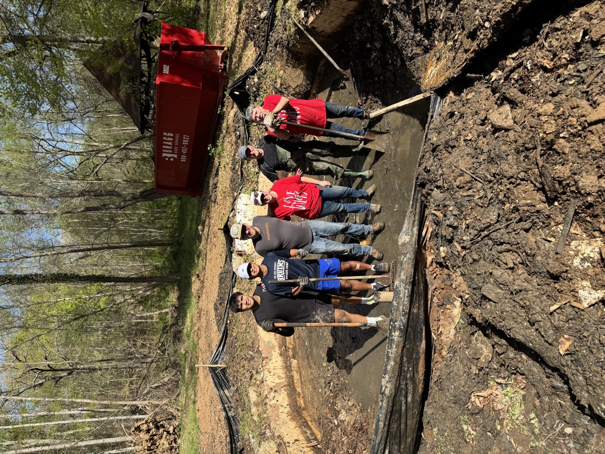 Volunteer crew after a work day cleaning up the Chick Springs site